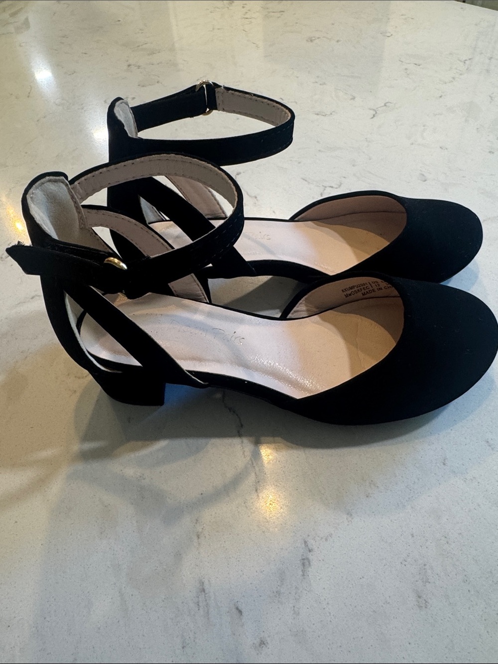 Dream Pairs Black Girls' Ankle-Strap Low Heel Dress Shoes